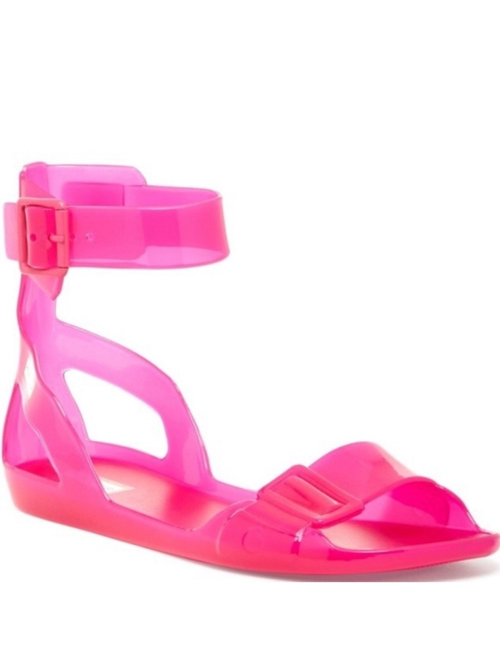 EUC Hunter Ankle-Strap Jelly Sandal in Hot Pink 6